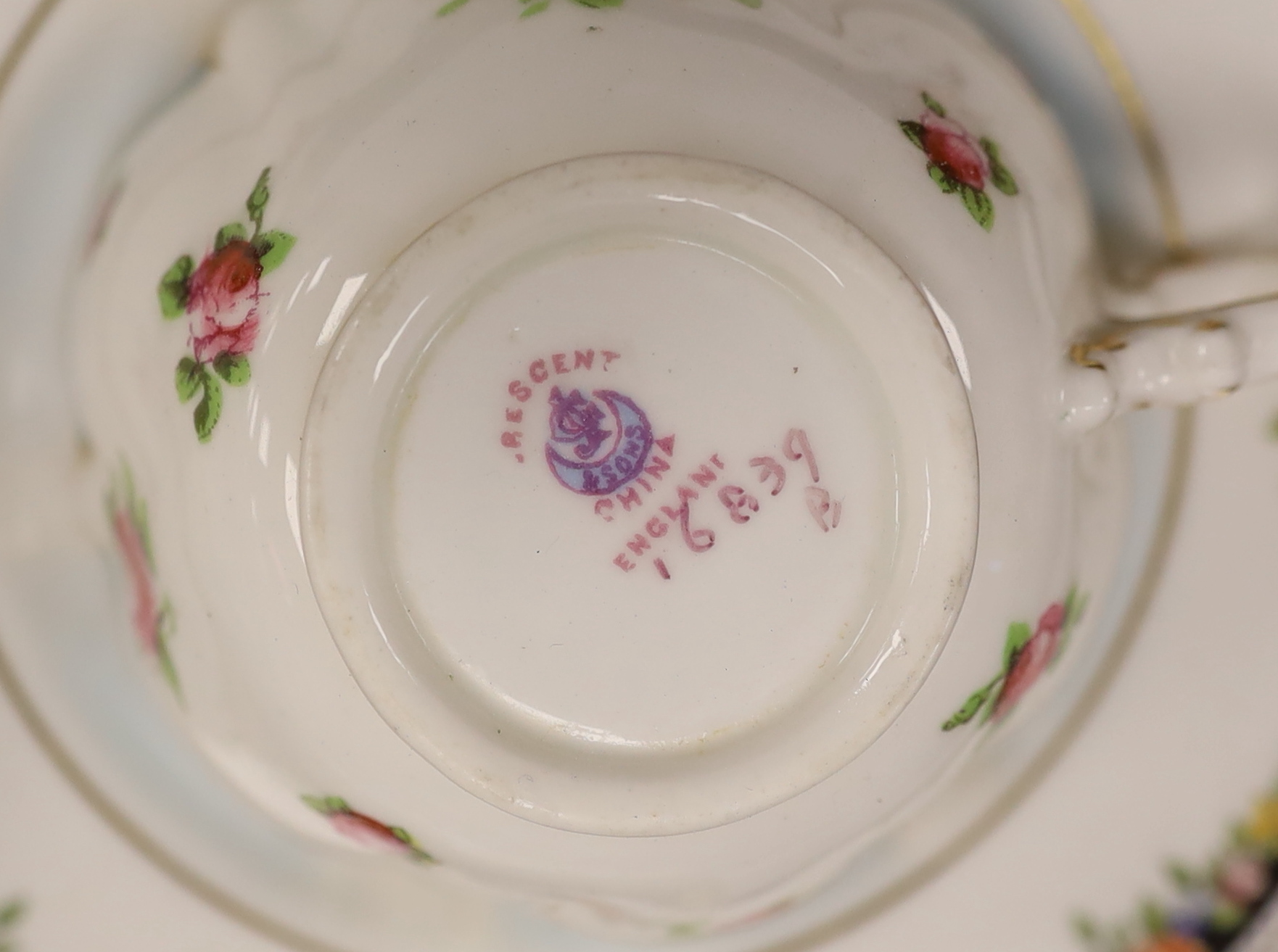 A Wedgwood ‘Osbourne’ reader and a Crescent tea set